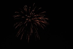 Sky shot firework in the sky during night against black background. Fireworks during the night of Diwali. Diwali background