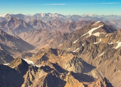 Aerial view of the Andes Mountains 