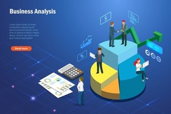 Business development team analysing growth graph marketing charts on computer and digital devices. Global network connection technology and data analysis for business concept. 