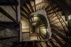 Dark staircase looking down