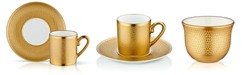 Golden Teapot set, Teacup set on white background, Golden Teapot set, Golden teacup set