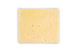 Gouda cheese on a white isolated background. toning. selective focus