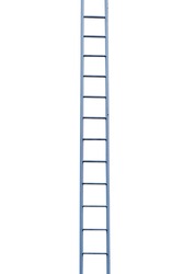 Metallic ladder isolated on white background. 