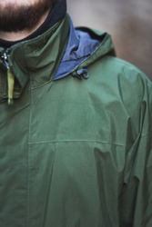 closeup of green sport jacket