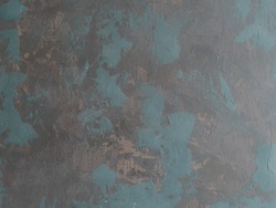 Hand painted black background abstract oil pained canvas with blue, brown and green brush strokes