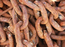 brown old rusty metal chain links