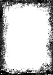 A black and white grunge frame with white  empty space inside