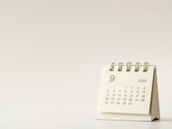 September 2022 calendar on white background