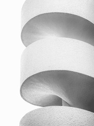 Spiral Stairs white cement Curve minimal Modern building Architecture details