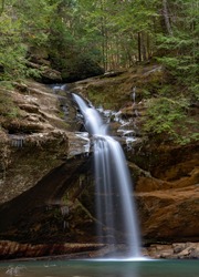 Lower Falls at Hocking Hills  State Park in Ohio. 