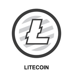 Litecoin crypto currency blockchain flat logo isolated on white background. Vector illustration