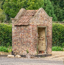 Old brick victorian outhouse, England United Kingdom