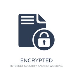 Encrypted icon. Trendy flat vector Encrypted icon on white background from Internet Security and Networking collection, vector illustration can be use for web and mobile, eps10