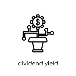 dividend yield icon. Trendy modern flat linear vector dividend yield icon on white background from thin line Dividend yield collection, outline vector illustration