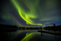 Northern lights in Kiruna, Lapland, Northern Sweden.