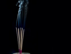 Burning Incense Sticks with smoke