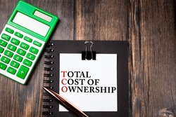 The TCO Total Cost Of Ownership - concept text. Business concept.