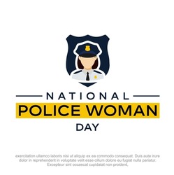 National Police Woman Day. Police Woman Day vector design. woman police logo design template. 