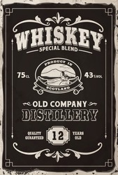 OLD  WHISKEY POSTER VINTAGE GRAPHIC