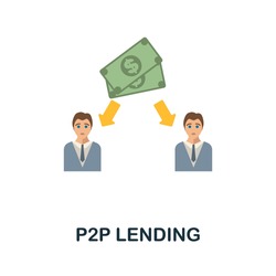 P2P Lending flat icon. Simple sign from crowdfunding collection. Creative P2P Lending icon illustration for web design, infographics and more