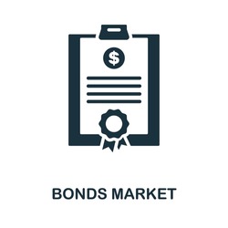 Bonds Market icon. Monochrome sign from market economy collection. Creative Bonds Market icon illustration for web design, infographics and more