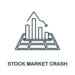 Stock Market Crash icon. Line element from economic crisis collection. Linear Stock Market Crash icon sign for web design, infographics and more.