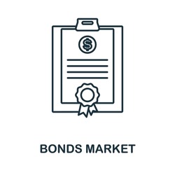 Bonds Market icon. Line element from market economy collection. Linear Bonds Market icon sign for web design, infographics and more.