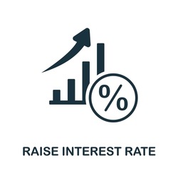 Raise Interest Rate icon. Monochrome simple Raise Interest Rate icon for templates, web design and infographics