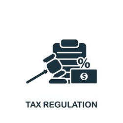 Tax Regulation icon. Monochrome simple Fintech Industry icon for templates, web design and infographics