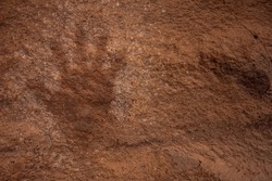 Faint Hand Print Pictograph On Sandstone Wall in Canyonlands National Park