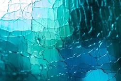 Crackled Blue Glass Background Image with macro lens