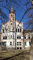 Abandoned psychiatric clinic Allenberg, Znamensk, Kaliningrad region. High quality photo