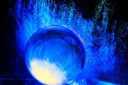 Emotional play of colors with a glass ball