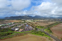 Aerial view of Lihue, Kauai, Hawaii