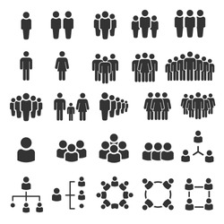 Grouping People Ilustration Icons Vector