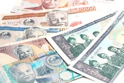 Laos money kip banknotes, LAK