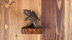 Animal Wooden Sculpture, Bear Sculpture, Timber Handmade, Close up...
