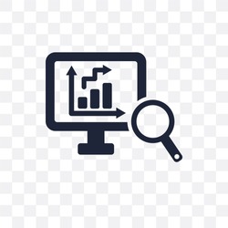 Database Analysing transparent icon. Database Analysing symbol design from Analytics collection. Simple element vector illustration on transparent background.