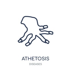 Athetosis icon. Athetosis linear symbol design from Diseases collection. Simple outline element vector illustration on white background