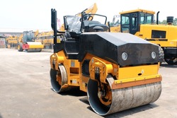 Compaction Double Roller Machine parking at site