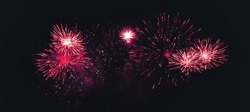 Fireworks light up the sky,New Year celebration.