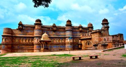This is the Man Singh Palace in Gwalior fort under Archaeological Survey of India at Gwalior city Madhya Pradesh India