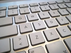 Aluminium wireless keyboard close up