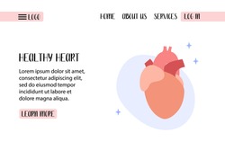 Human heart. Cardiology. Diagnostics of cardiovascular diseases. Vector flat illustration. Perfect for banner, landing page