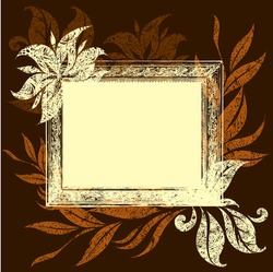 Vector background with frame with Autumn Leaves. Thanksgiving