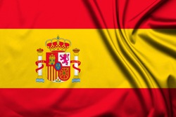 Spain flag as background. Top 