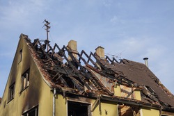 Roof Structure of a burned down House