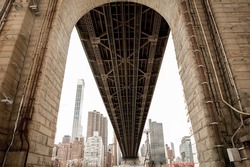 Low angle view of Queensboro bridge at New York city