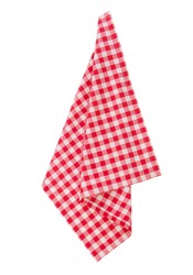 Red picnic cloth checkered towel isolated.Decorative cotton kitchen gingham napkin.
