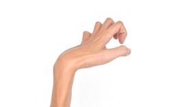 Volkmann’s contracture in left upper limb of Southeast Asian young man. It is a permanent shortening of forearm muscles that gives rise to a clawlike deformity of the hand, fingers, and wrist.
